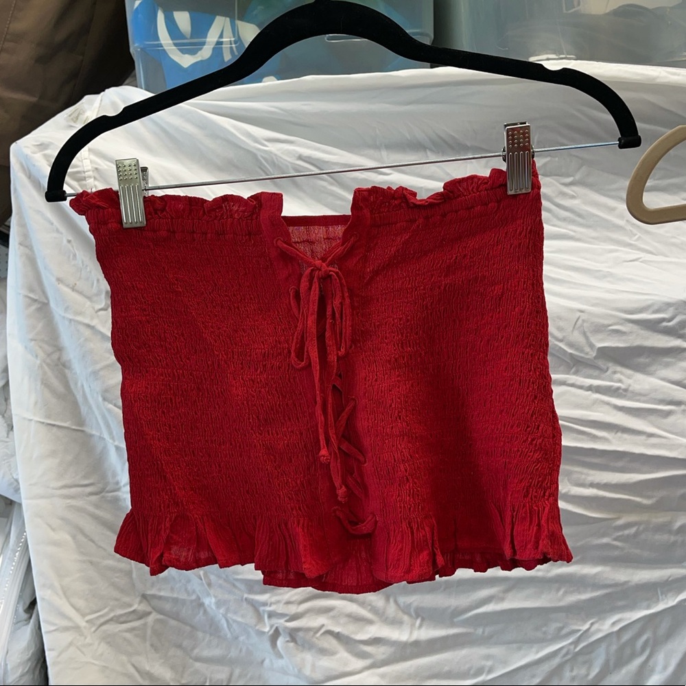 Red crop top